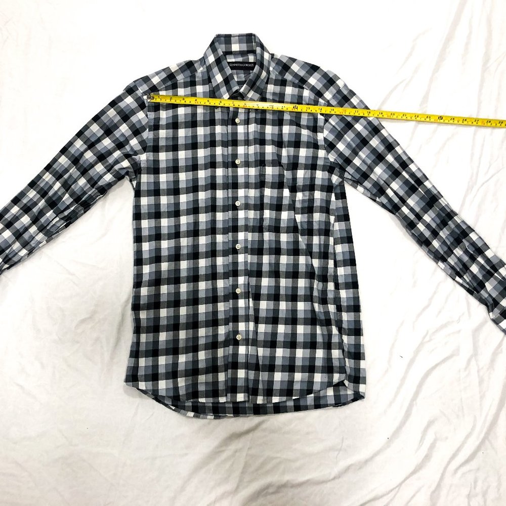 Kenneth Gordon black, gray, white button down